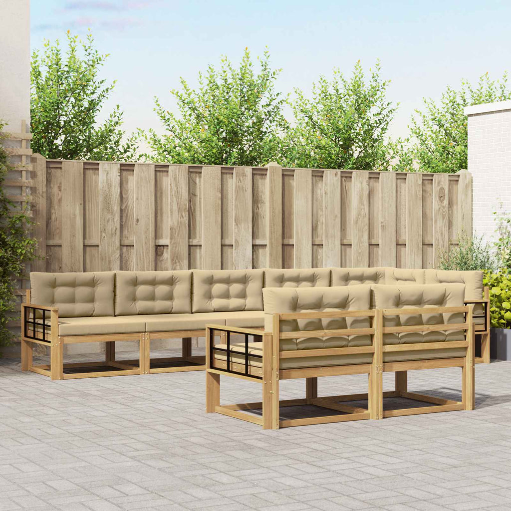Outdoor-Sofagarnitur 6 Stk. Weiß und Beige Polyester