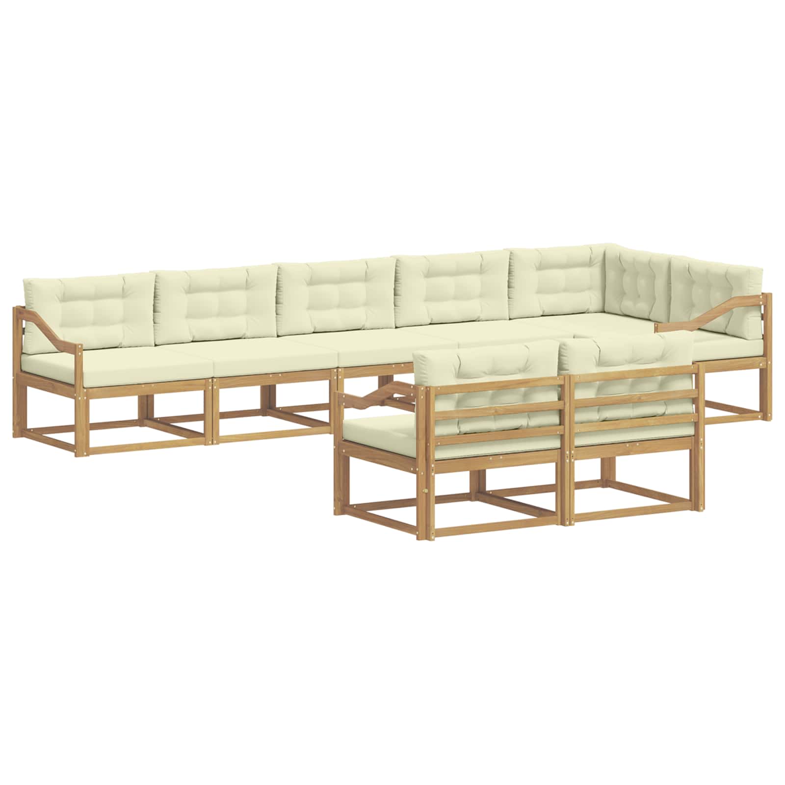 Outdoor-Sofagarnitur 6 Stk. Weiß und Creme Polyester