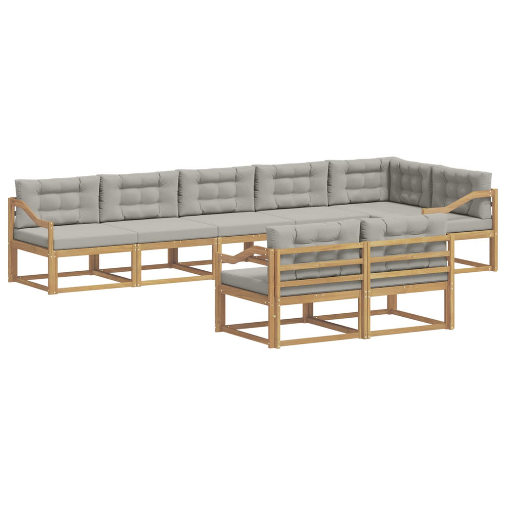 Outdoor-Sofagarnitur 6 Stk. Weiß und Hellgrau Polyester