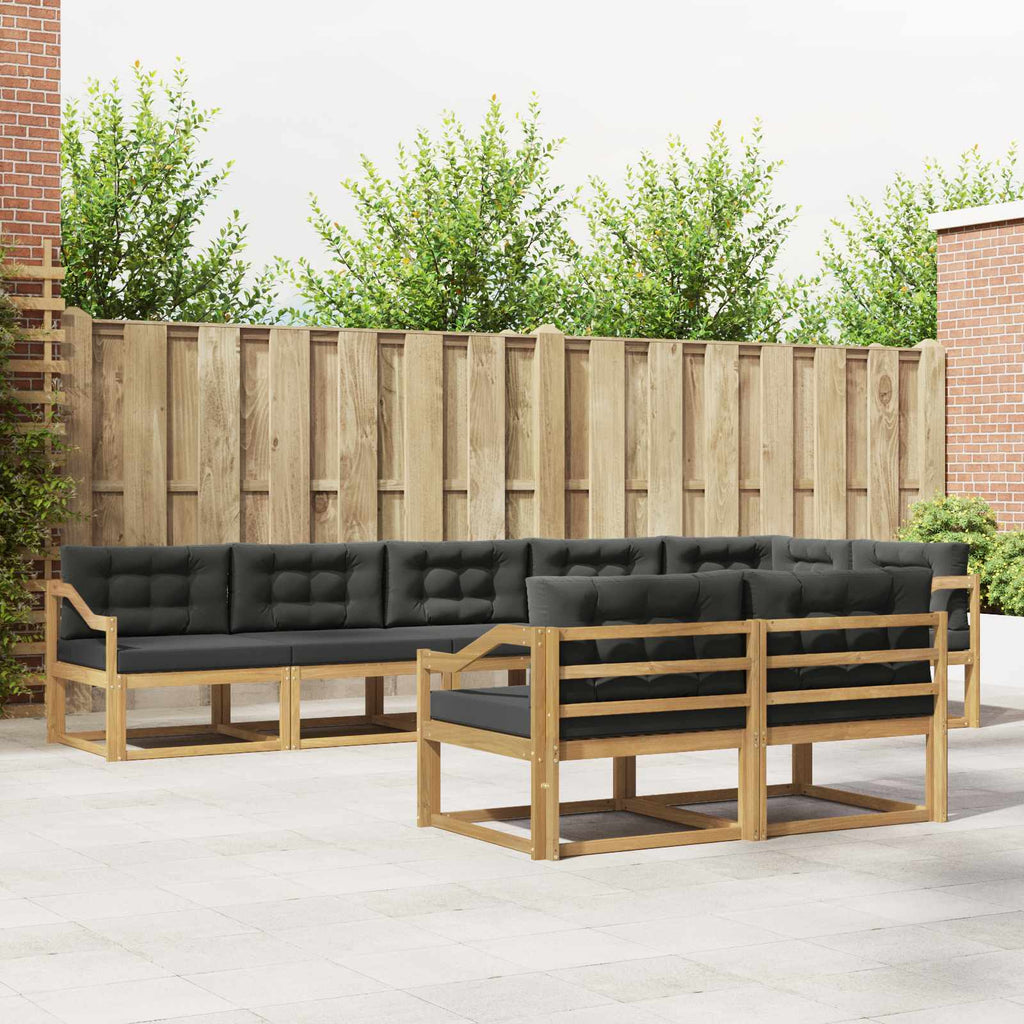Outdoor-Sofagarnitur 6 Stk. Weiß und Anthrazit Polyester