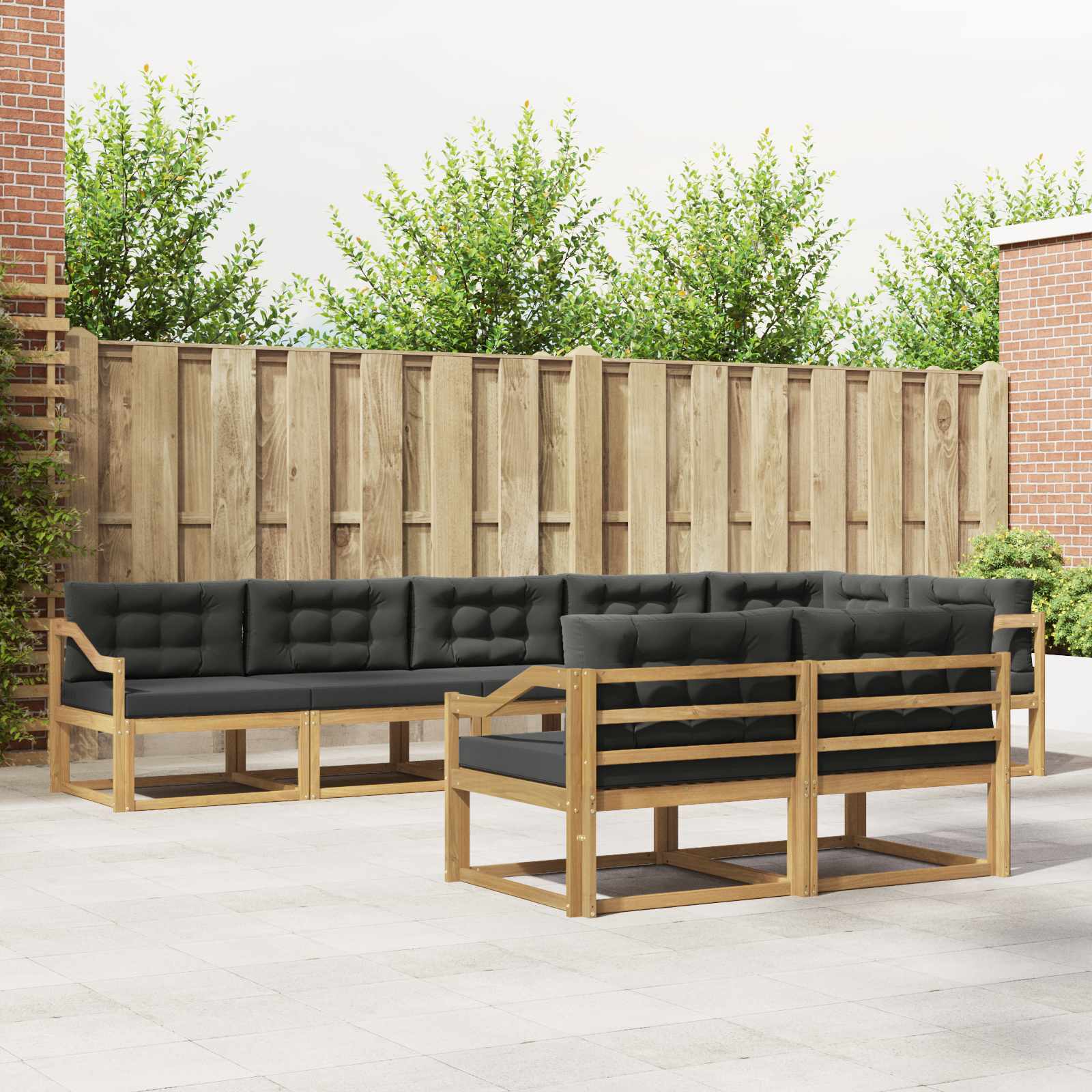 Outdoor-Sofagarnitur 6 Stk. Weiß und Anthrazit Polyester