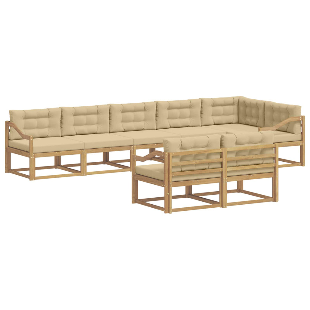 Outdoor-Sofagarnitur 6 Stk. Weiß und Beige Polyester