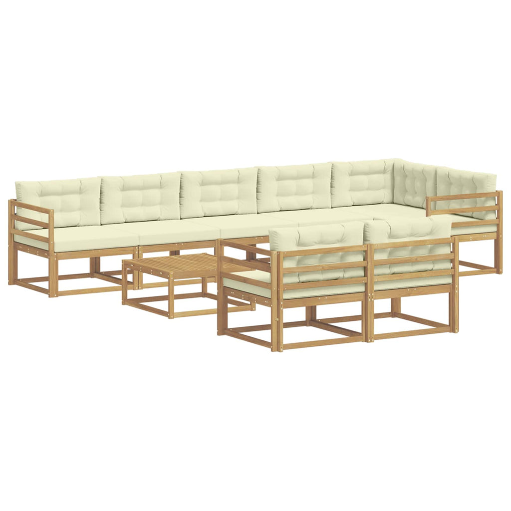 Outdoor-Sofagarnitur 9 pcs Weiß und Creme 79 x 79 x 37 cm