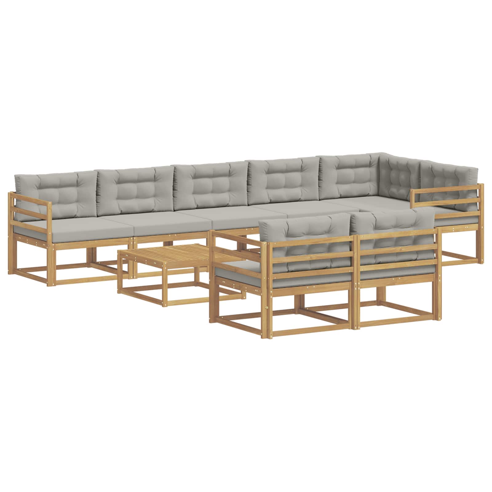 Outdoor-Sofagarnitur 9 pcs Weiß und Hellgrau 79 x 79 x 37 cm