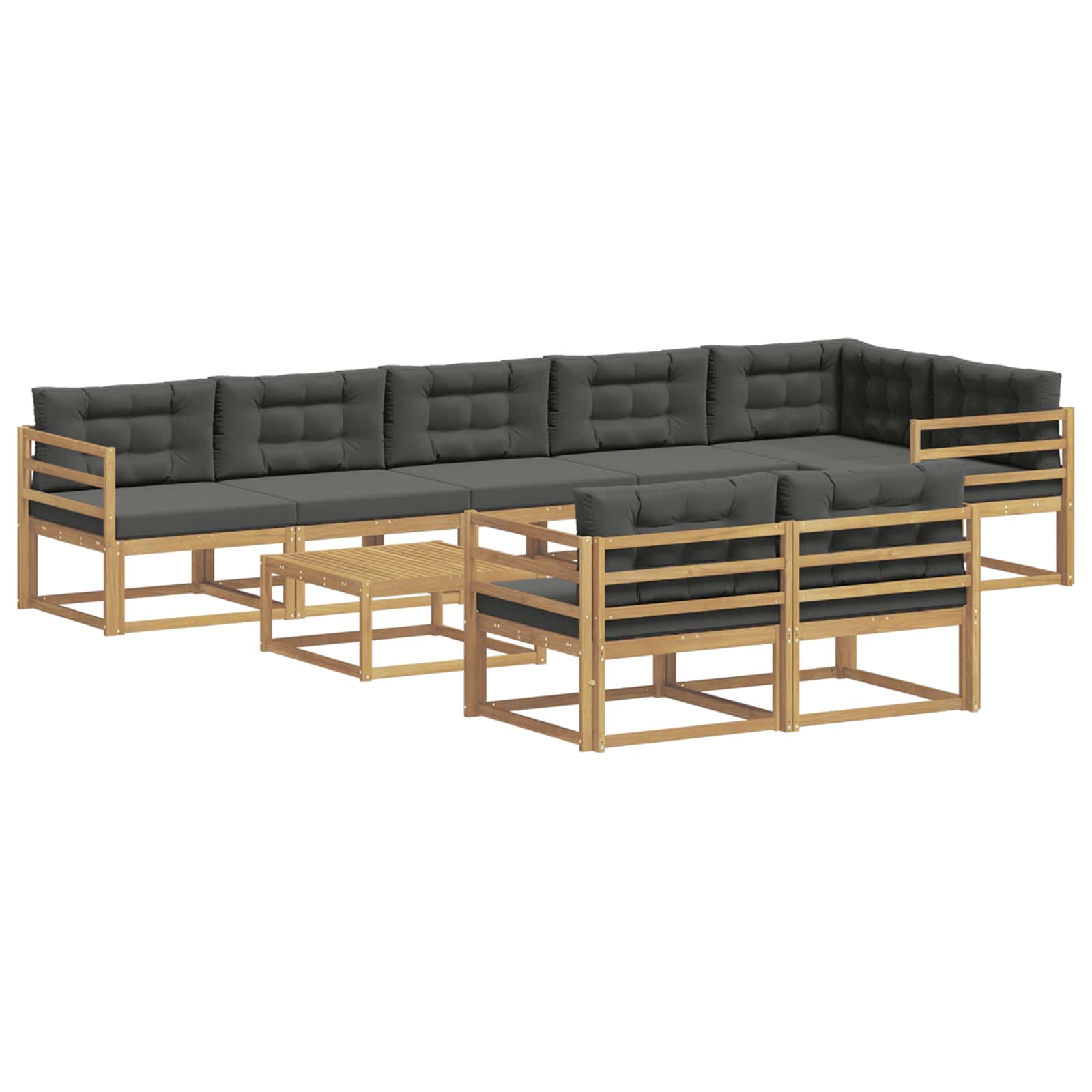 Outdoor-Sofagarnitur 9 pcs Weiß und Anthrazit 79 x 79 x 37 cm