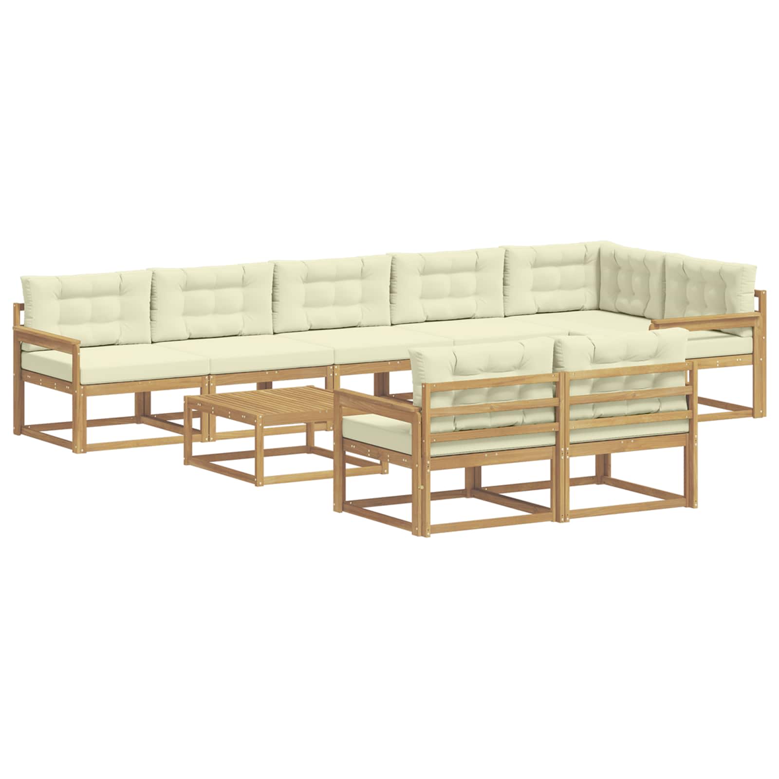 Outdoor-Sofagarnitur 9 pcs Weiß und Creme 79 x 79 x 37 cm