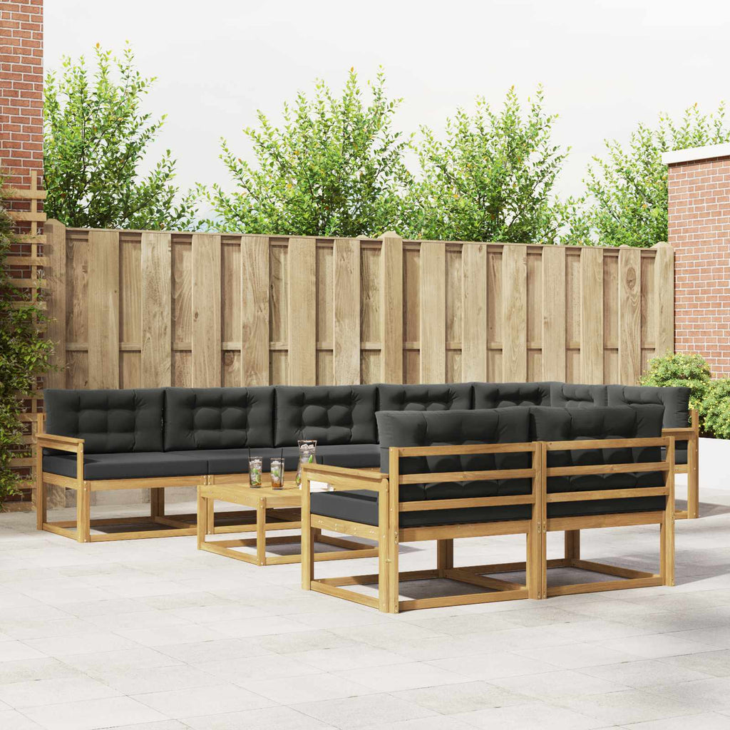 Outdoor-Sofagarnitur 9 pcs Weiß und Anthrazit 79 x 79 x 37 cm
