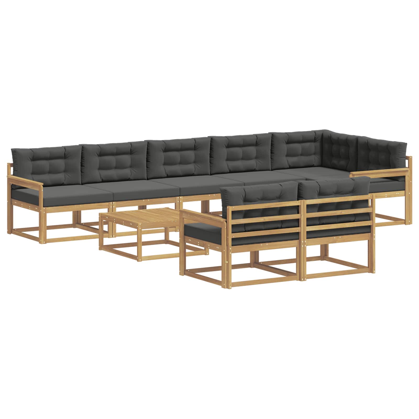 Outdoor-Sofagarnitur 9 pcs Weiß und Anthrazit 79 x 79 x 37 cm