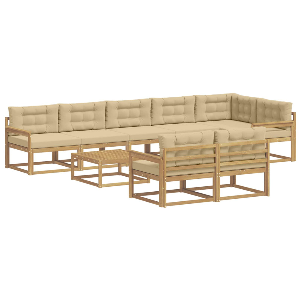 Outdoor-Sofagarnitur 9 pcs Weiß und Beige 79 x 79 x 37 cm