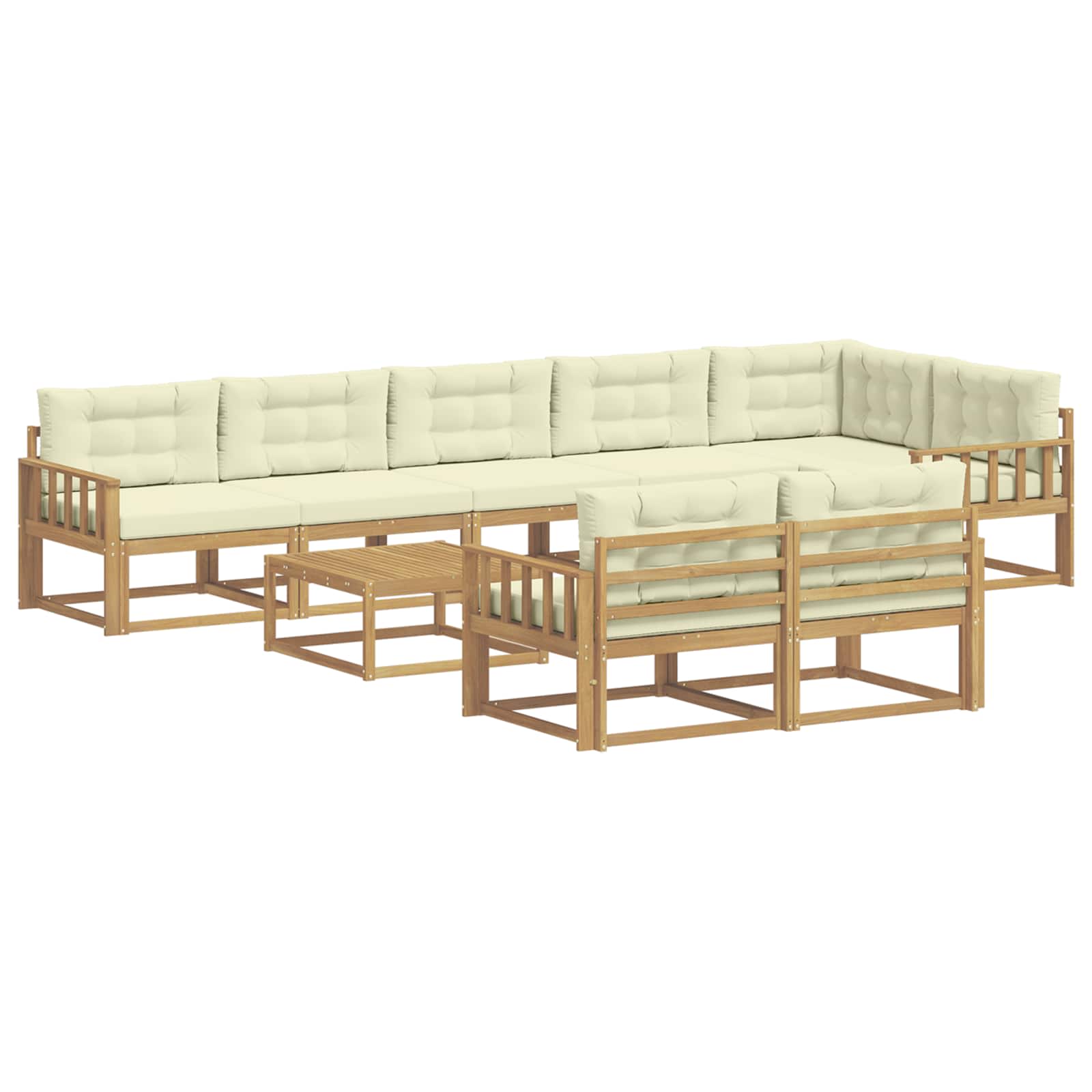 Outdoor-Sofagarnitur 9 pcs Weiß und Creme 79 x 79 x 37 cm