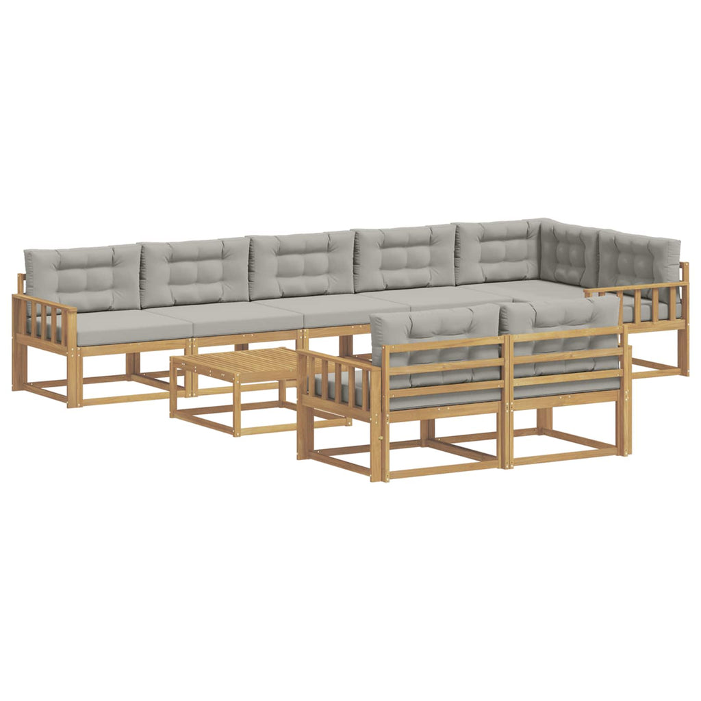 Outdoor-Sofagarnitur 9 pcs Weiß und Hellgrau 79 x 79 x 37 cm