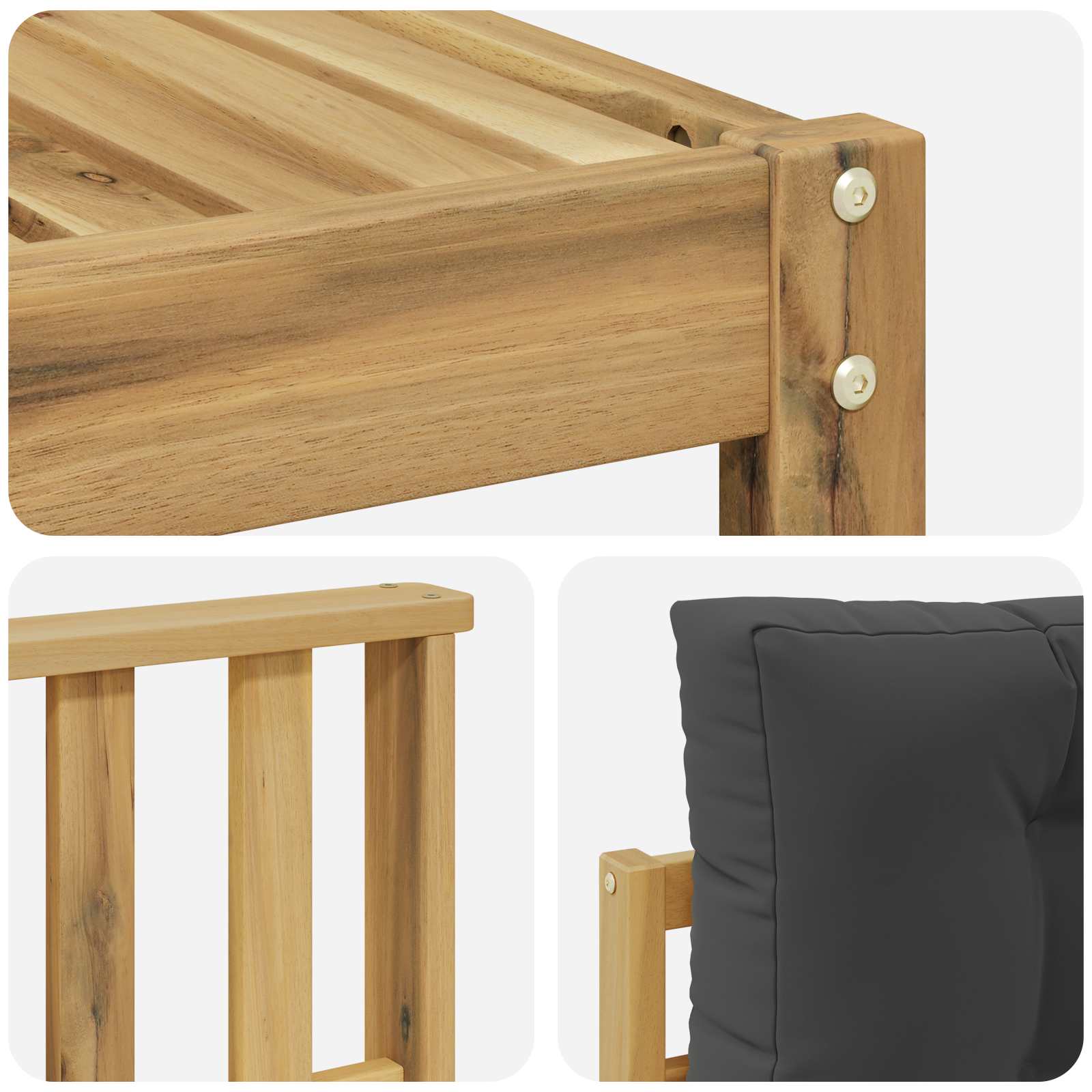 Outdoor-Sofagarnitur 9 pcs Weiß und Anthrazit 79 x 79 x 37 cm