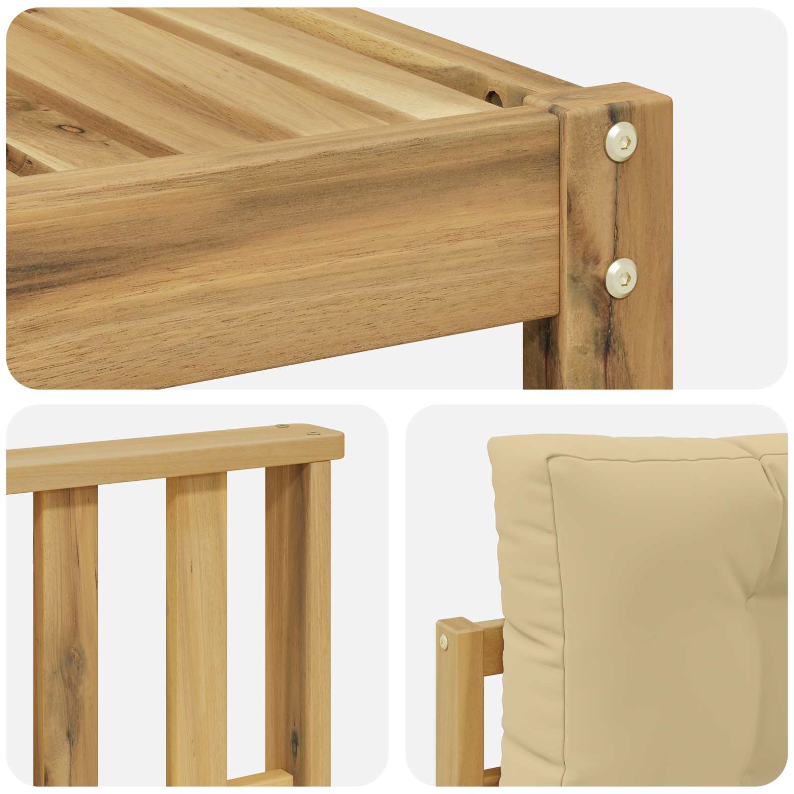 Outdoor-Sofagarnitur 9 pcs Weiß und Beige 79 x 79 x 37 cm