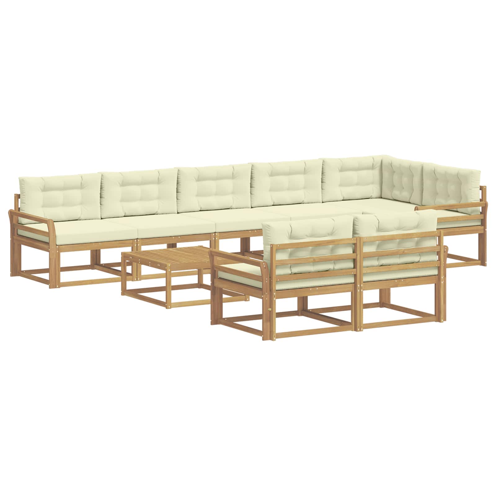 Outdoor-Sofagarnitur 9 pcs Weiß und Creme 79 x 79 x 37 cm