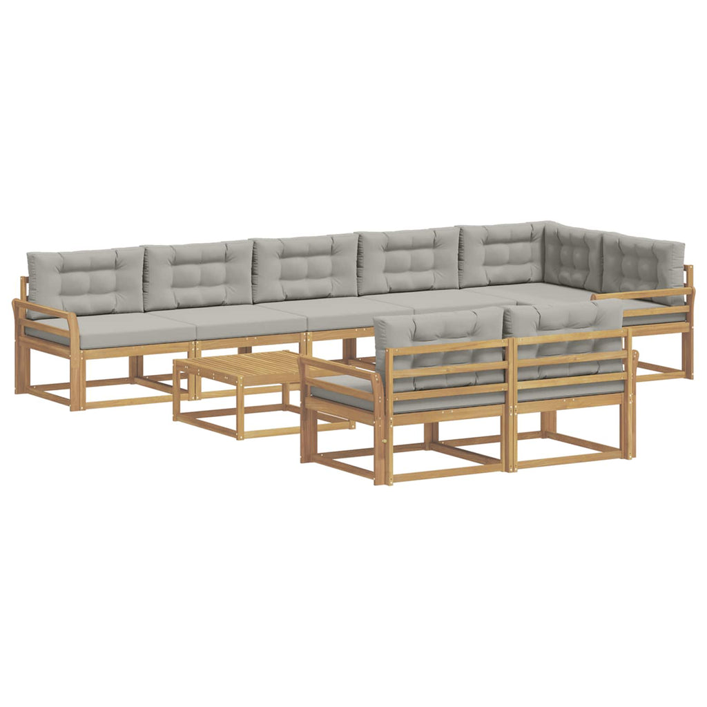 Outdoor-Sofagarnitur 9 pcs Weiß und Hellgrau 79 x 79 x 37 cm