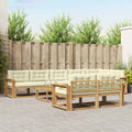 Outdoor-Sofagarnitur 9 pcs Weiß und Creme 79 x 79 x 37 cm