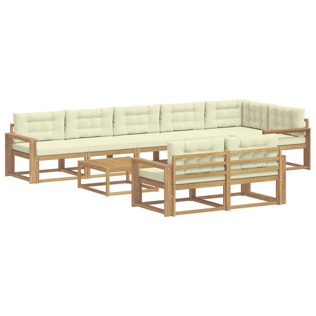 Outdoor-Sofagarnitur 9 pcs Weiß und Creme 79 x 79 x 37 cm