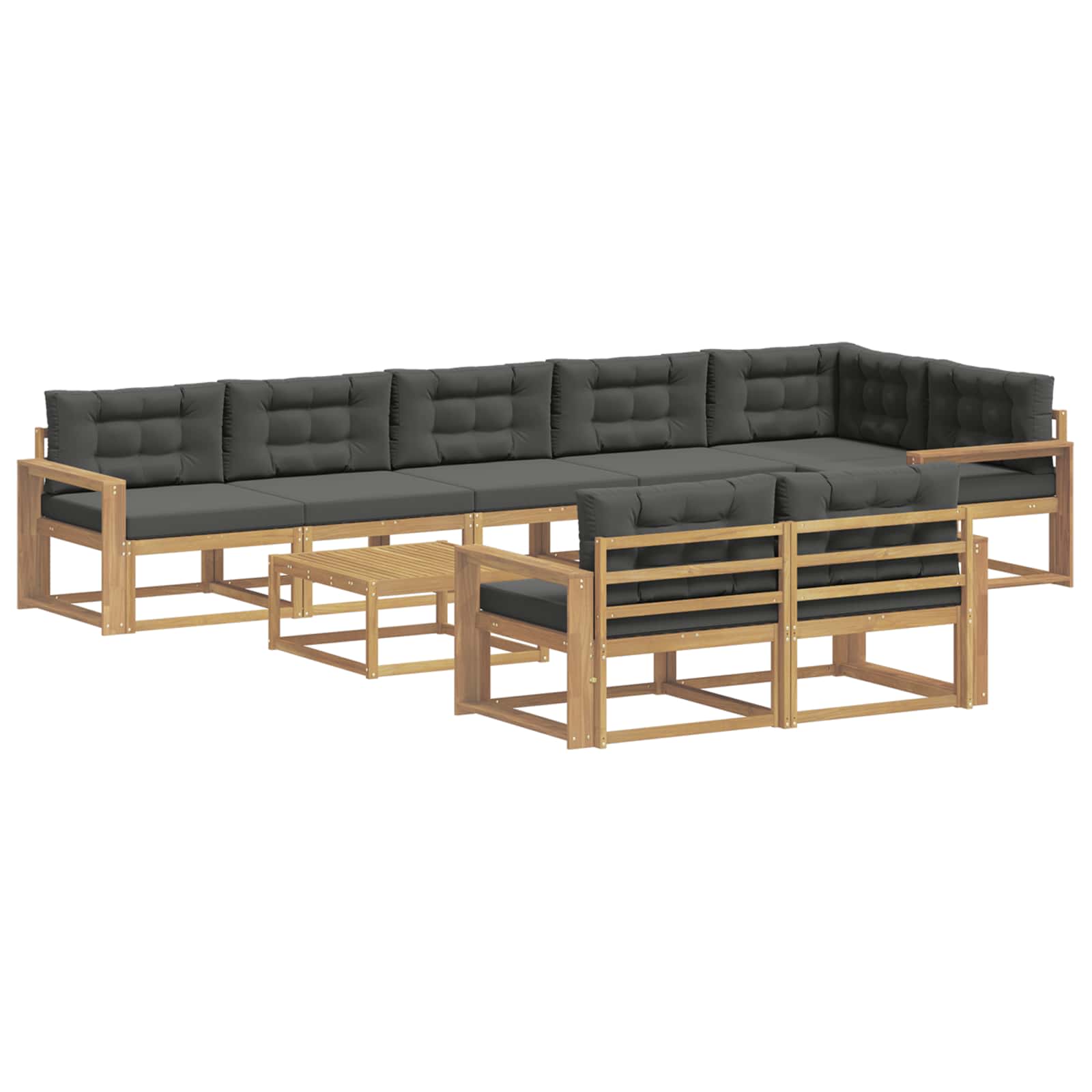 Outdoor-Sofagarnitur 9 pcs Weiß und Anthrazit 79 x 79 x 37 cm