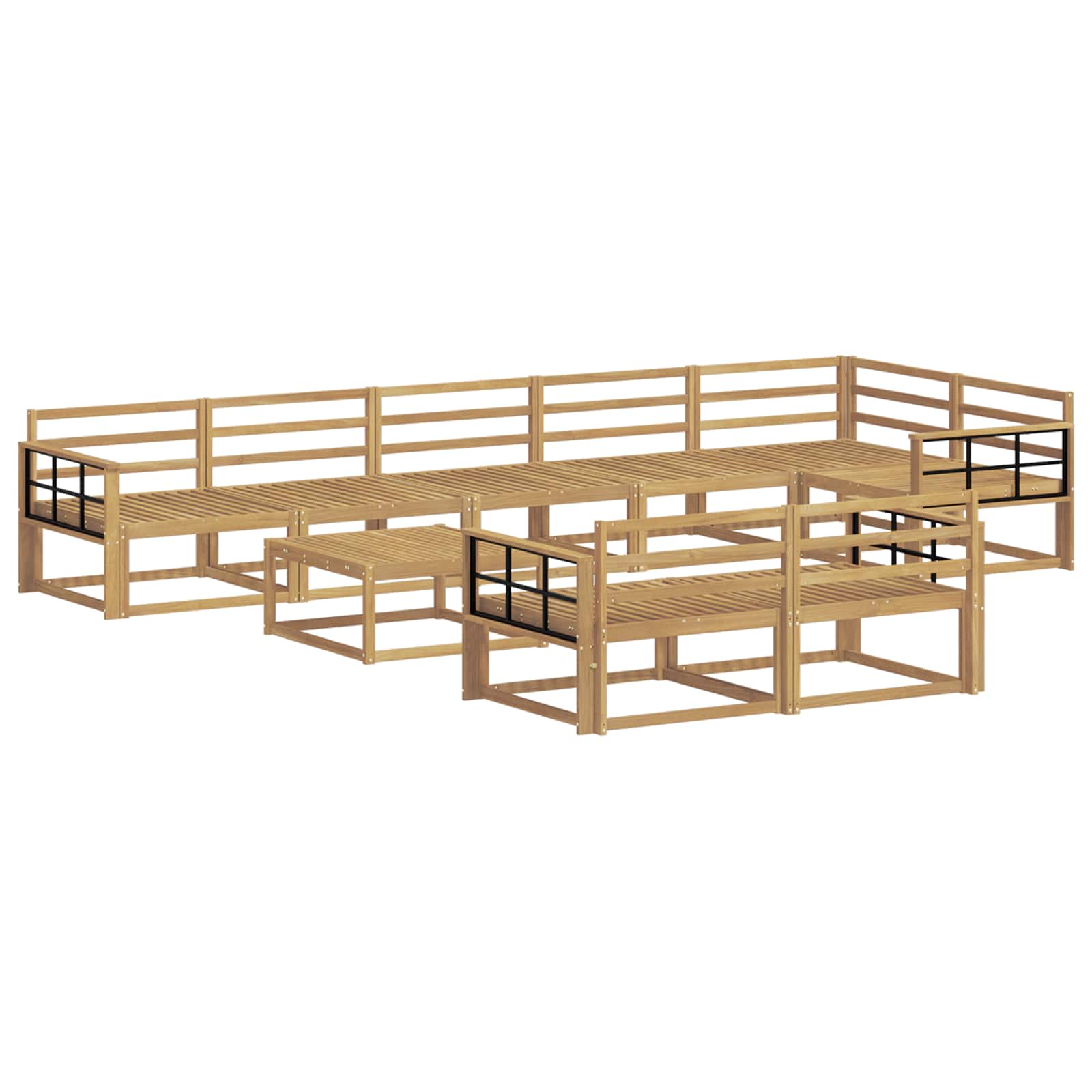 Outdoor-Sofagarnitur 9 pcs Weiß 79 x 79 x 37 cm