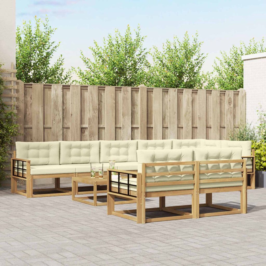 Outdoor-Sofagarnitur 9 pcs Weiß und Creme 79 x 79 x 37 cm