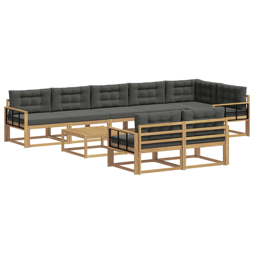 Outdoor-Sofagarnitur 9 pcs Weiß und Anthrazit 79 x 79 x 37 cm