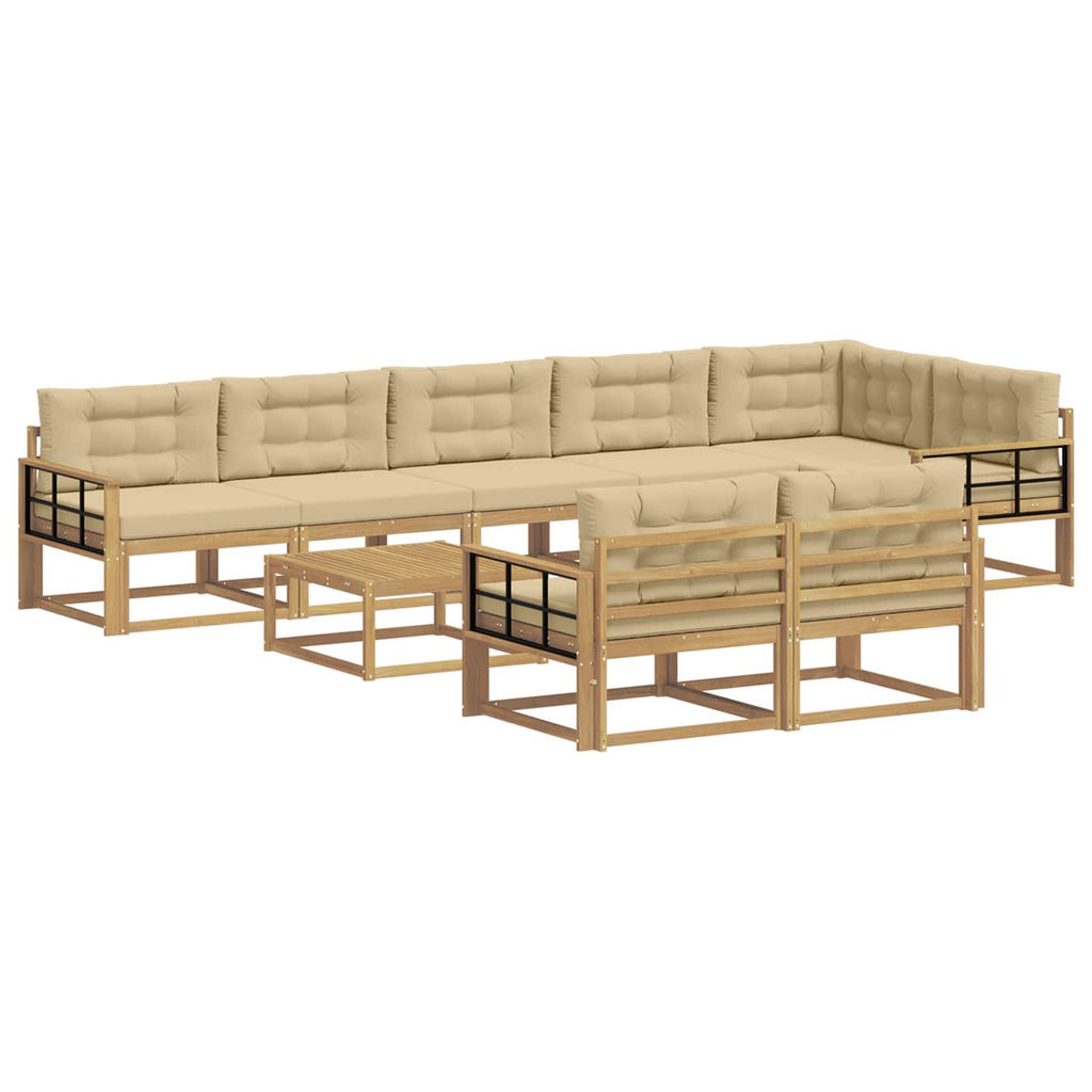 Outdoor-Sofagarnitur 9 pcs Weiß und Beige 79 x 79 x 37 cm