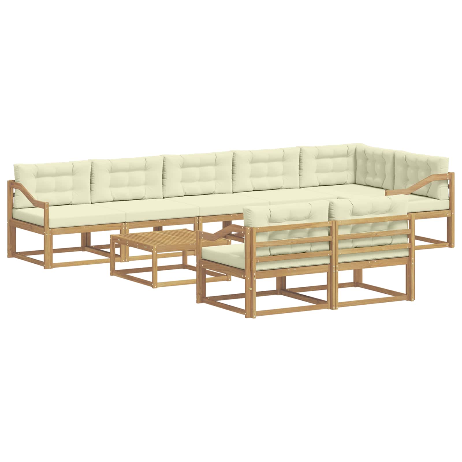 Outdoor-Sofagarnitur 9 pcs Weiß und Creme 79 x 79 x 37 cm