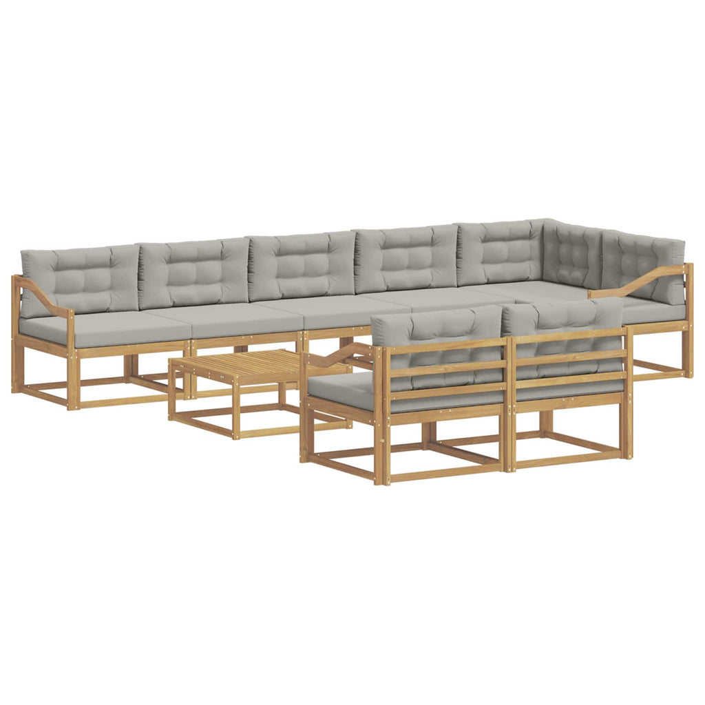 Outdoor-Sofagarnitur 9 pcs Weiß und Hellgrau 79 x 79 x 37 cm