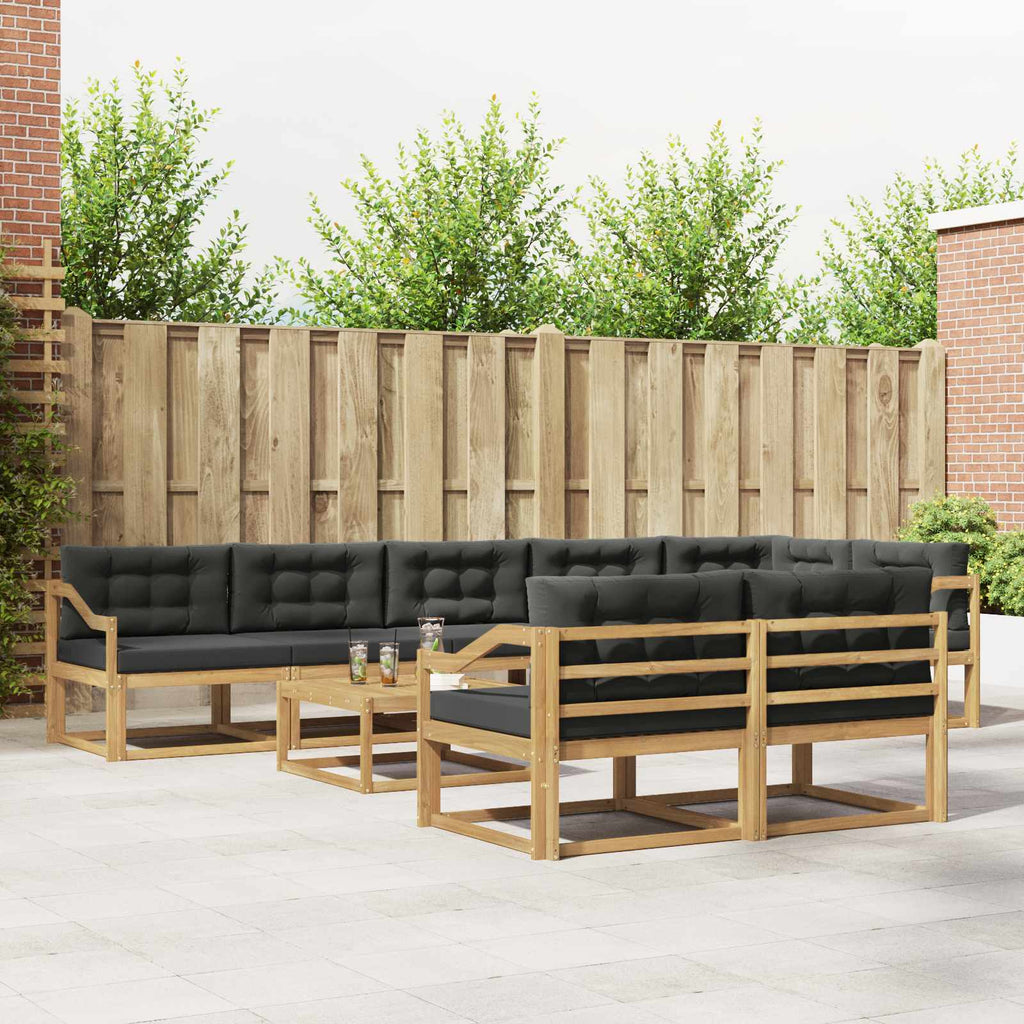 Outdoor-Sofagarnitur 9 pcs Weiß und Anthrazit 79 x 79 x 37 cm
