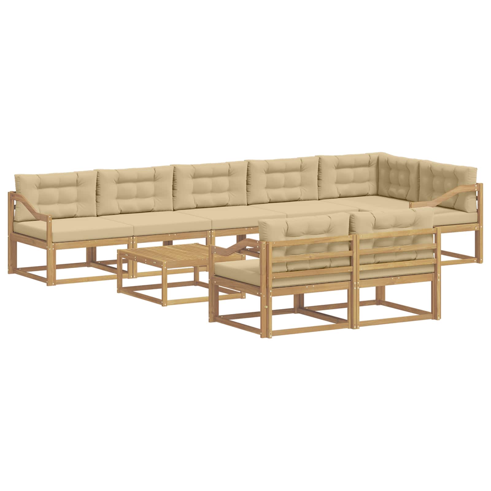 Outdoor-Sofagarnitur 9 pcs Weiß und Beige 79 x 79 x 37 cm