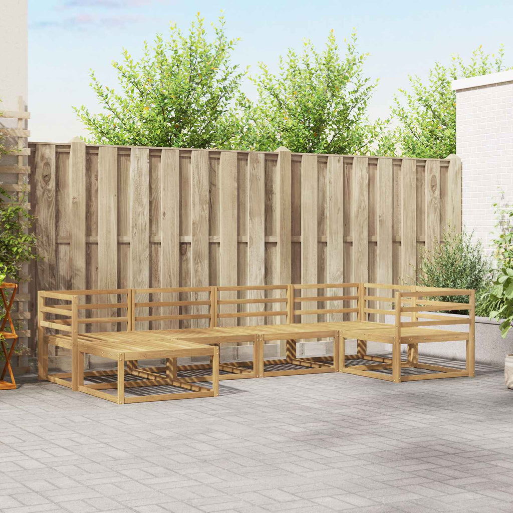 Outdoor-Sofagarnitur 6 pcs Weiß 325 x 166,5 x 73 cm