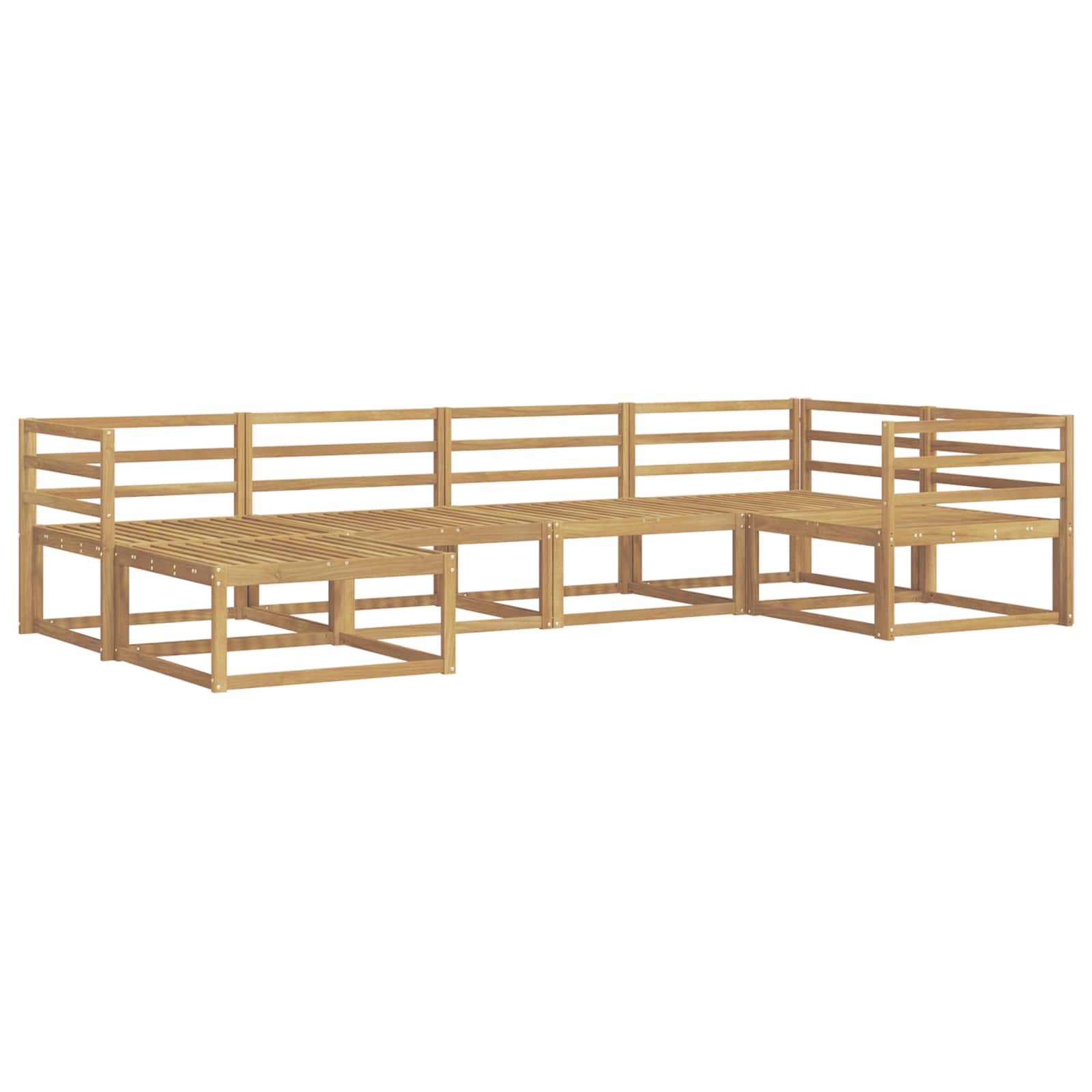 Outdoor-Sofagarnitur 6 pcs Weiß 325 x 166,5 x 73 cm