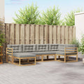 Outdoor-Sofagarnitur 5 pcs Weiß und Hellgrau Polyester