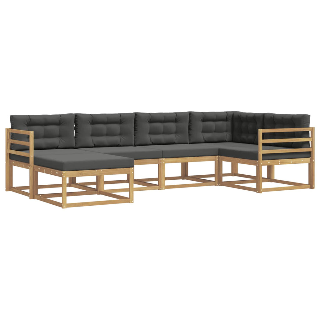 Outdoor-Sofagarnitur 5 pcs Weiß und Anthrazit Polyester