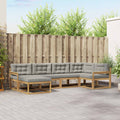 Outdoor-Sofagarnitur 5 pcs Weiß und Hellgrau Polyester