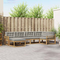 Outdoor-Sofagarnitur 5 pcs Weiß und Hellgrau Polyester