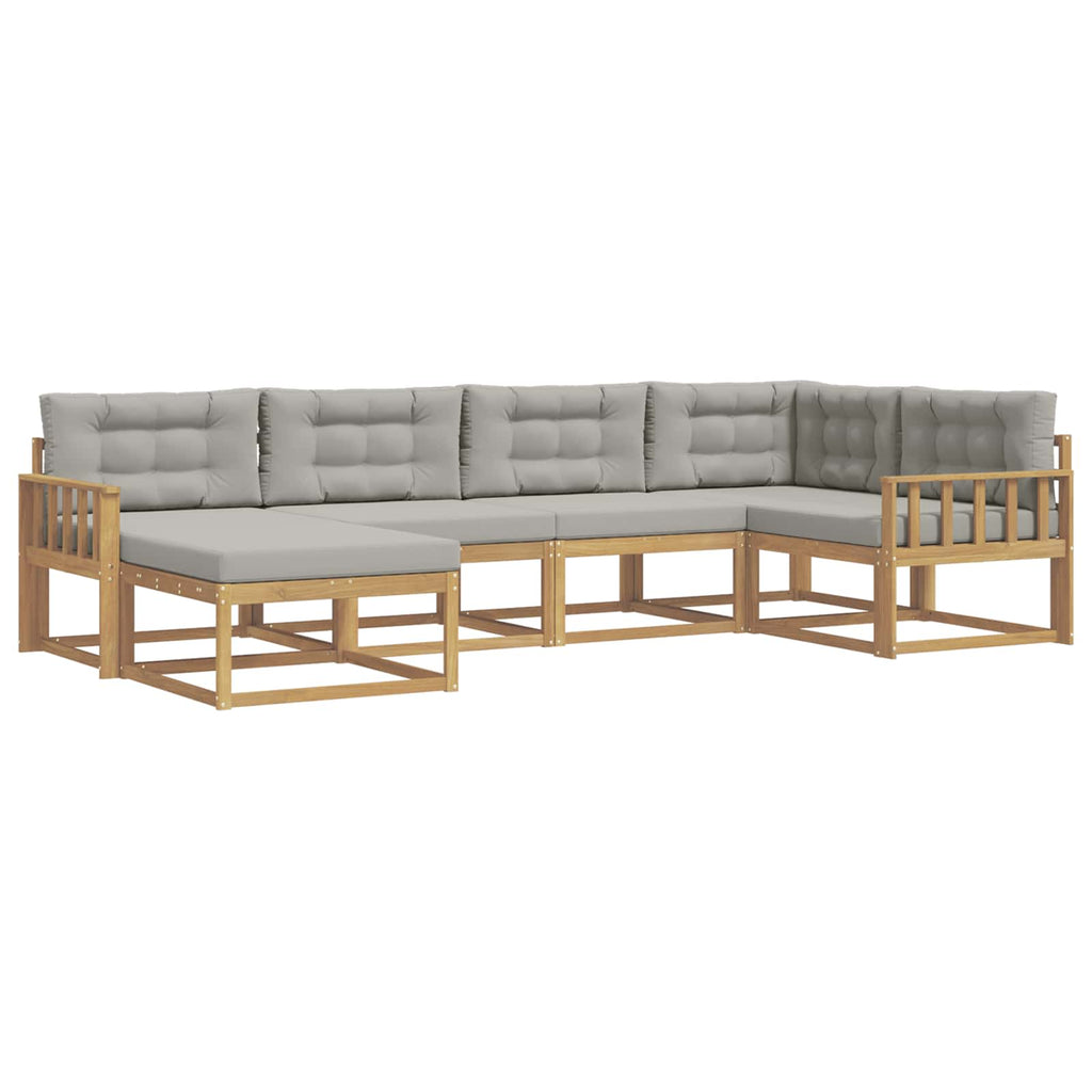 Outdoor-Sofagarnitur 5 pcs Weiß und Hellgrau Polyester