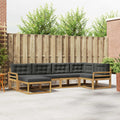 Outdoor-Sofagarnitur 5 pcs Weiß und Anthrazit Polyester