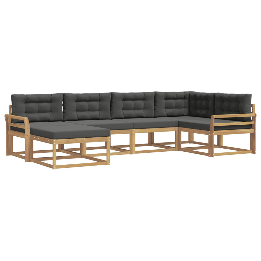 Outdoor-Sofagarnitur 5 pcs Weiß und Anthrazit Polyester