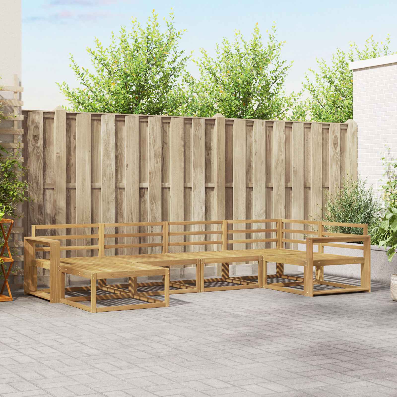 Outdoor-Sofagarnitur 6 pcs Weiß 331 x 172,5 x 73 cm