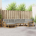 Outdoor-Sofagarnitur 5 pcs Weiß und Hellgrau Polyester