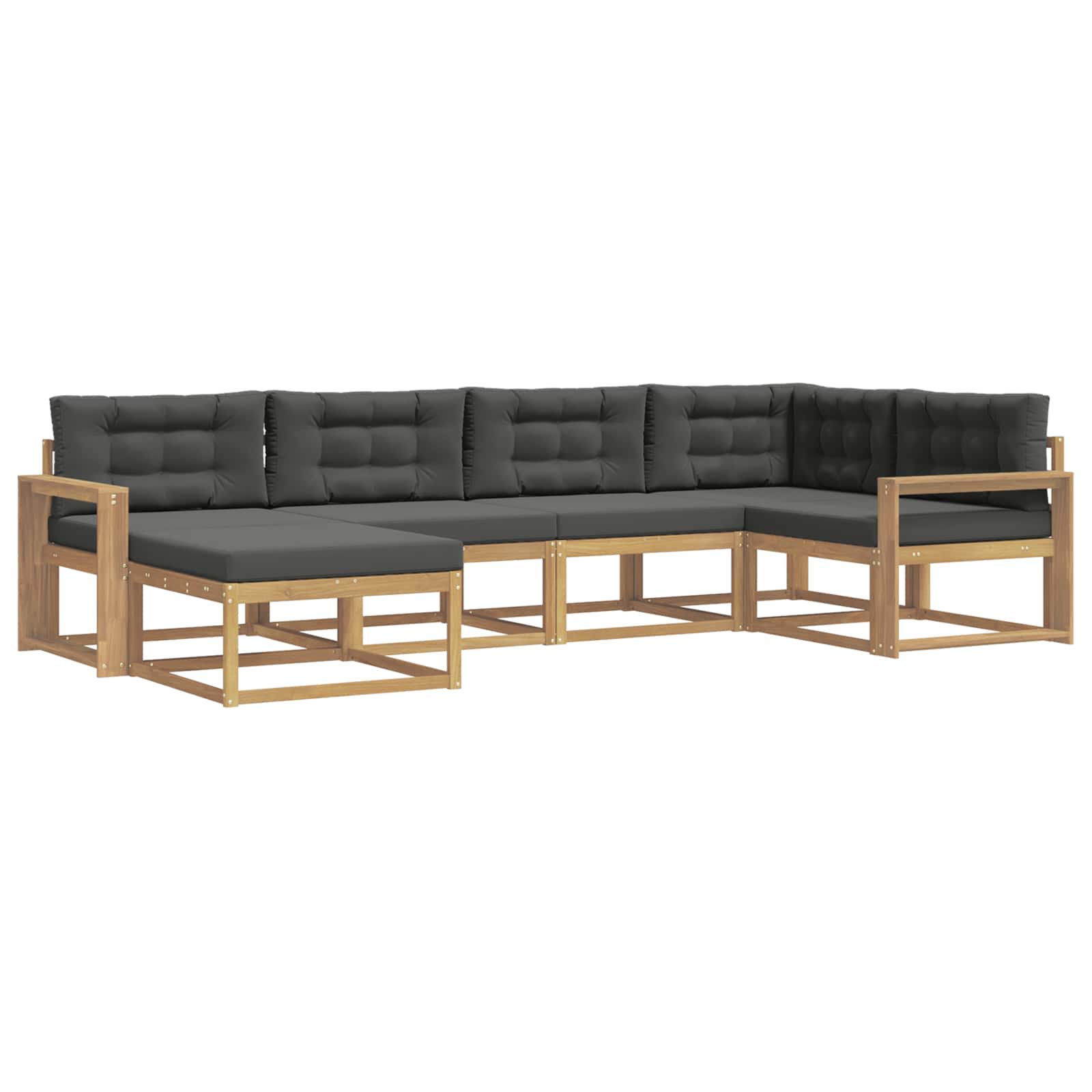 Outdoor-Sofagarnitur 5 pcs Weiß und Anthrazit Polyester