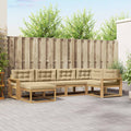 Outdoor-Sofagarnitur mit Kissen 5 pcs Weiß und Beige Polyester
