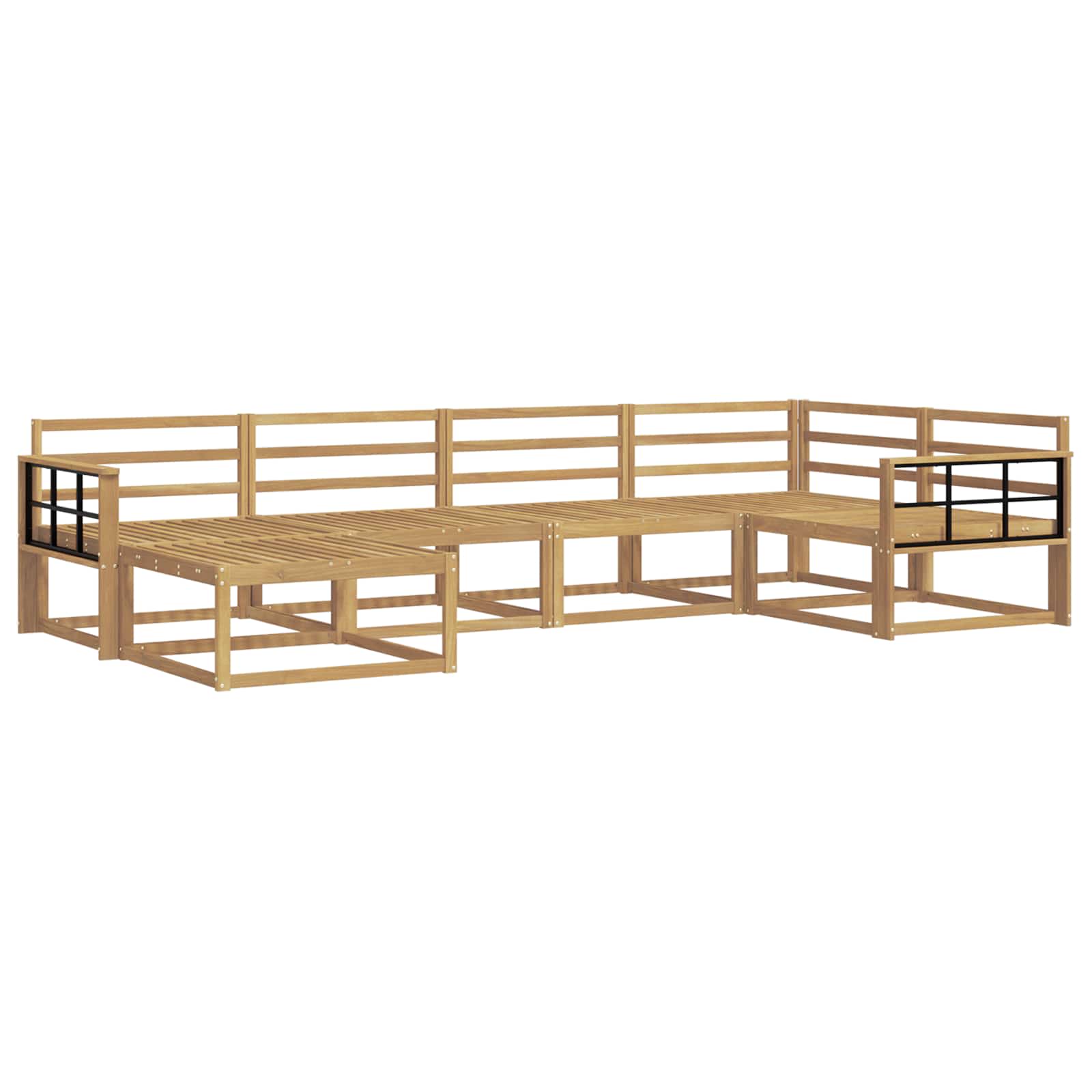 Outdoor-Sofagarnitur 6 pcs Weiß Massivholz Akazie