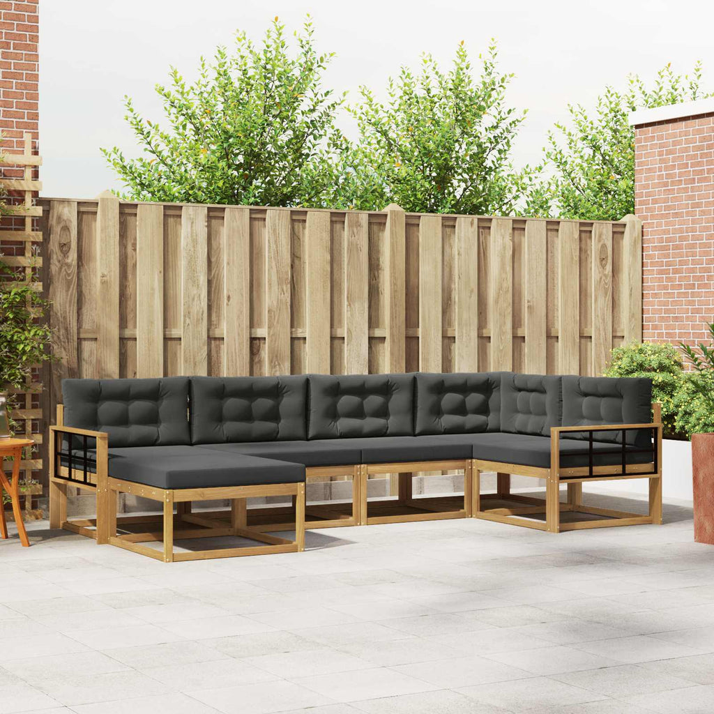 Outdoor-Sofagarnitur 5 pcs Weiß und Anthrazit Polyester
