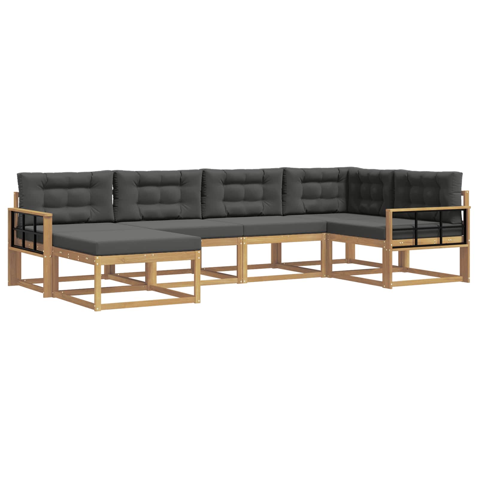 Outdoor-Sofagarnitur 5 pcs Weiß und Anthrazit Polyester