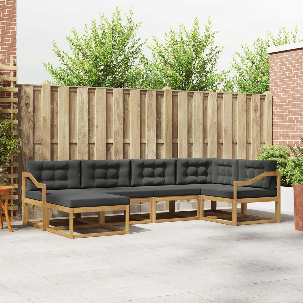 Outdoor-Sofagarnitur 5 pcs Weiß und Anthrazit Polyester