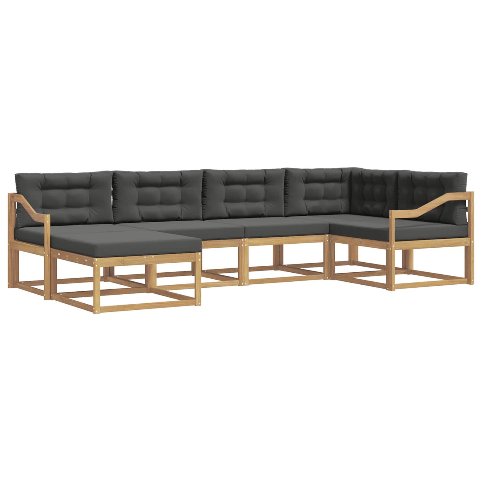 Outdoor-Sofagarnitur 5 pcs Weiß und Anthrazit Polyester