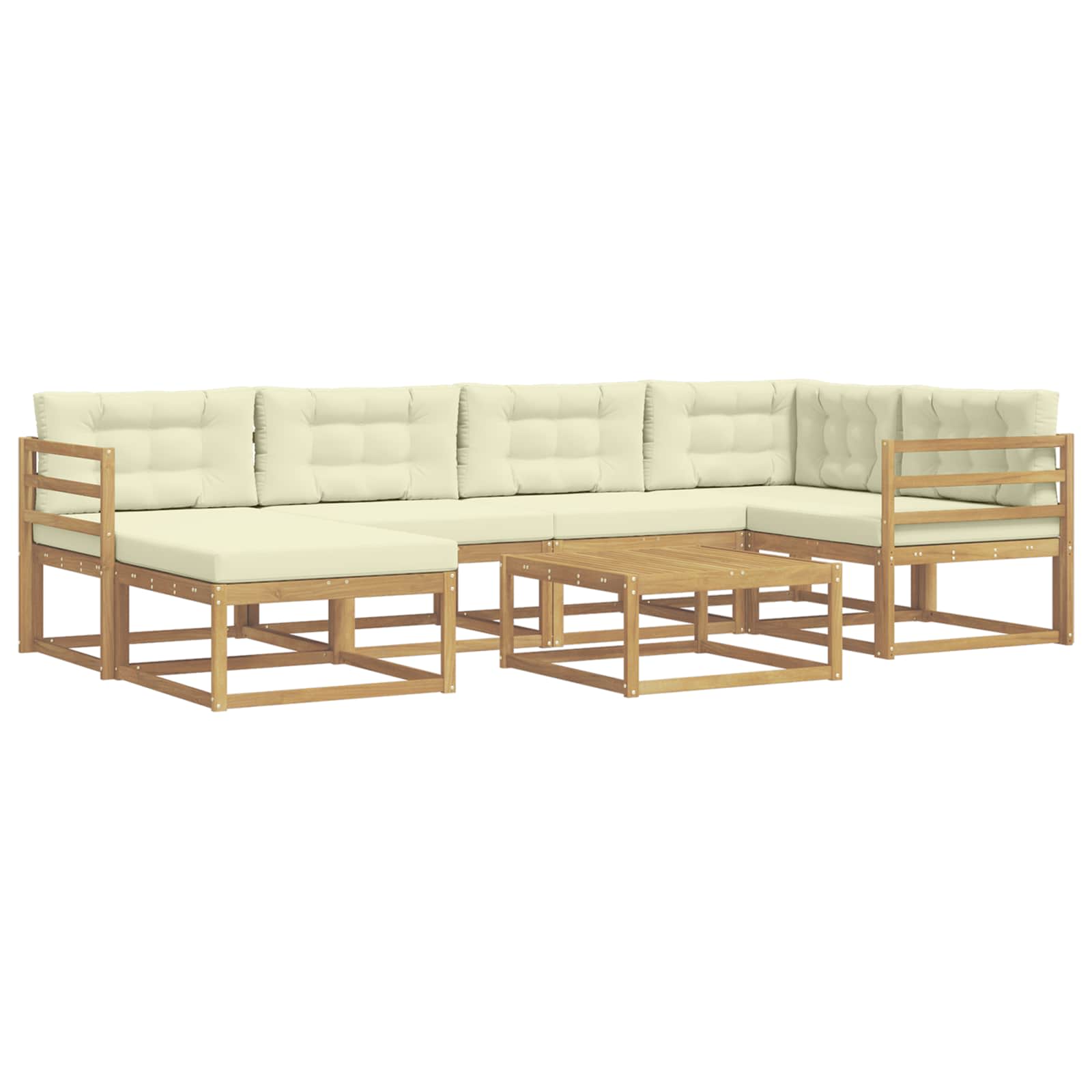 Outdoor-Sofagarnitur 7 pcs Weiß und Creme