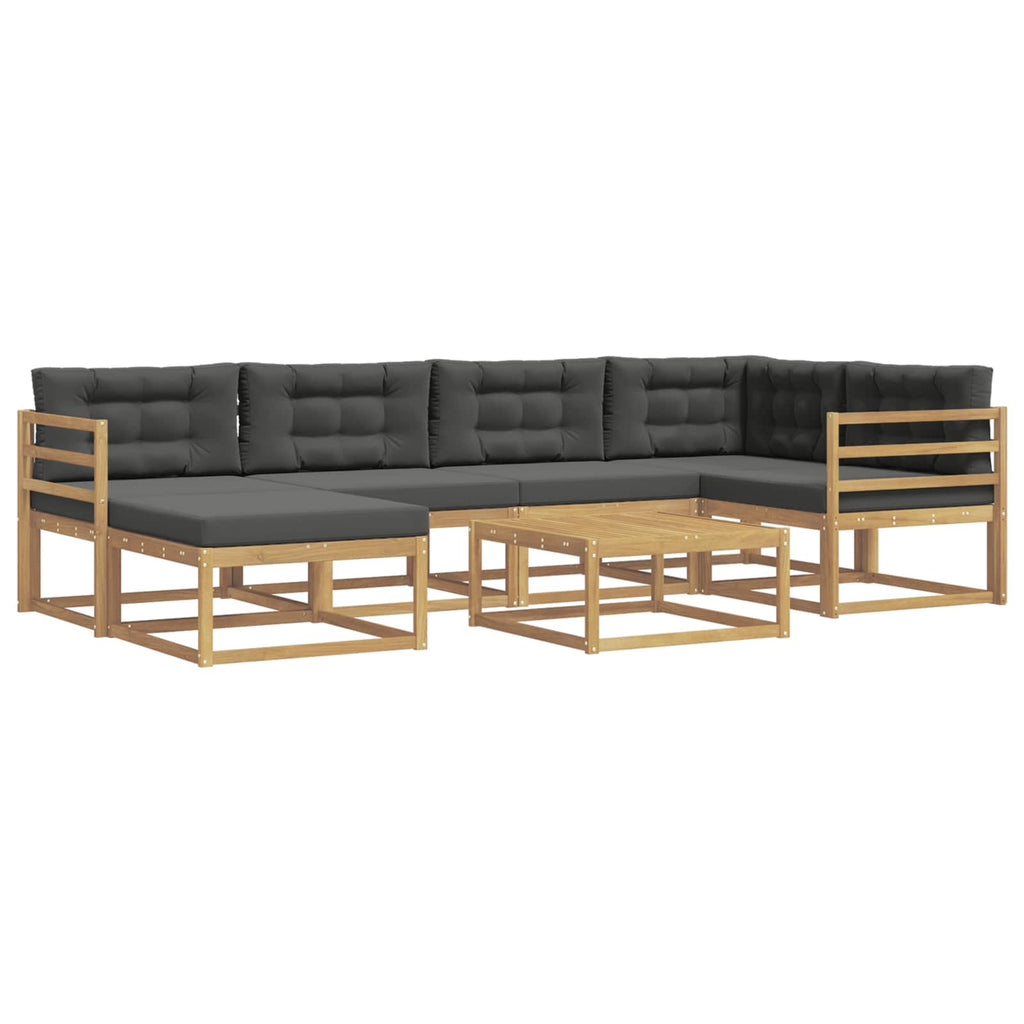 Outdoor-Sofagarnitur 7 pcs Weiß und Anthrazit